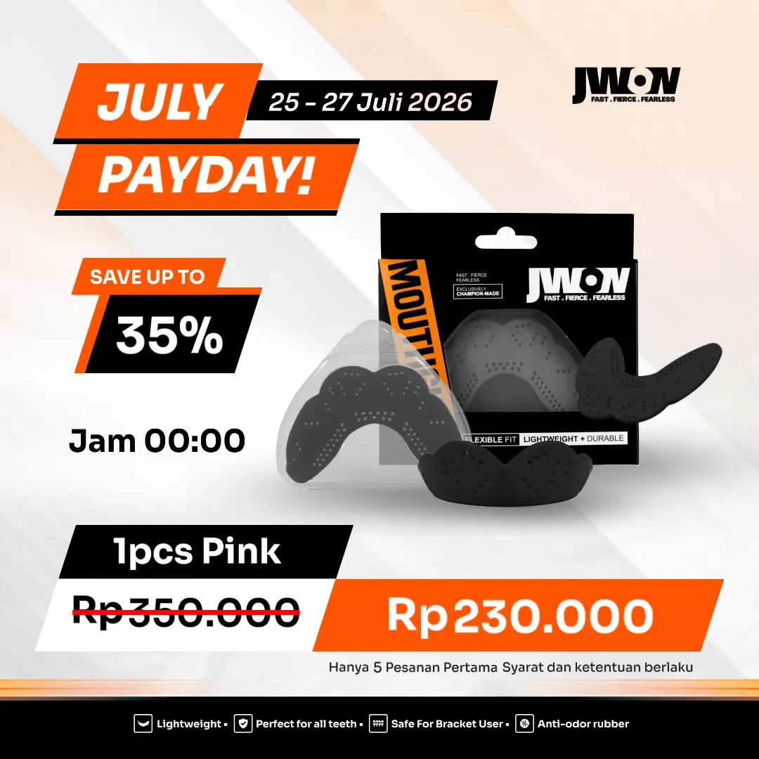 JWON Mouthguard Black - Gumshield - Pelindung Gusi Gigi Karate Boxing Martial Arts