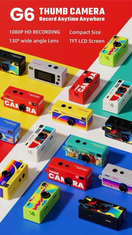 READY! G6 Thumb Camera Mini Keychain Retro Camera Foto 12MP, Video 1080 HD, Rekam Audio READY! G6 Thumb Camera Mini Keychain Retro Camera Foto 12MP, Video 1080 HD, Rekam Audio