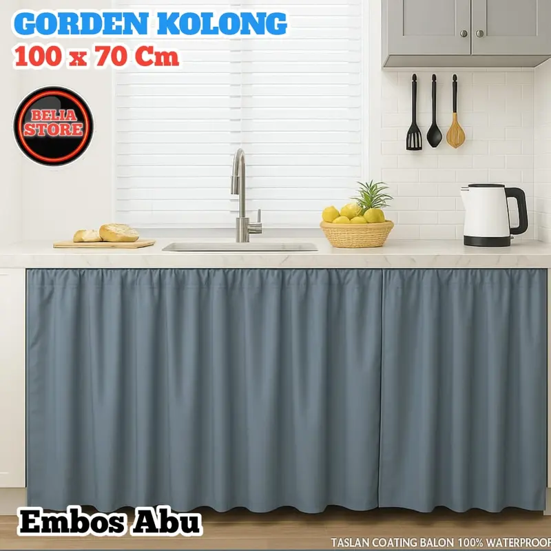 1 PAKET ISI 4 PCS GORDEN KOLONG DAPUR MINIMALIS 100 X 70 CM + TALI Aesthetic 5