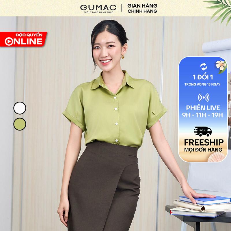 GUMAC - Áo sơ mi tay liền LAE0505 Nữ Women