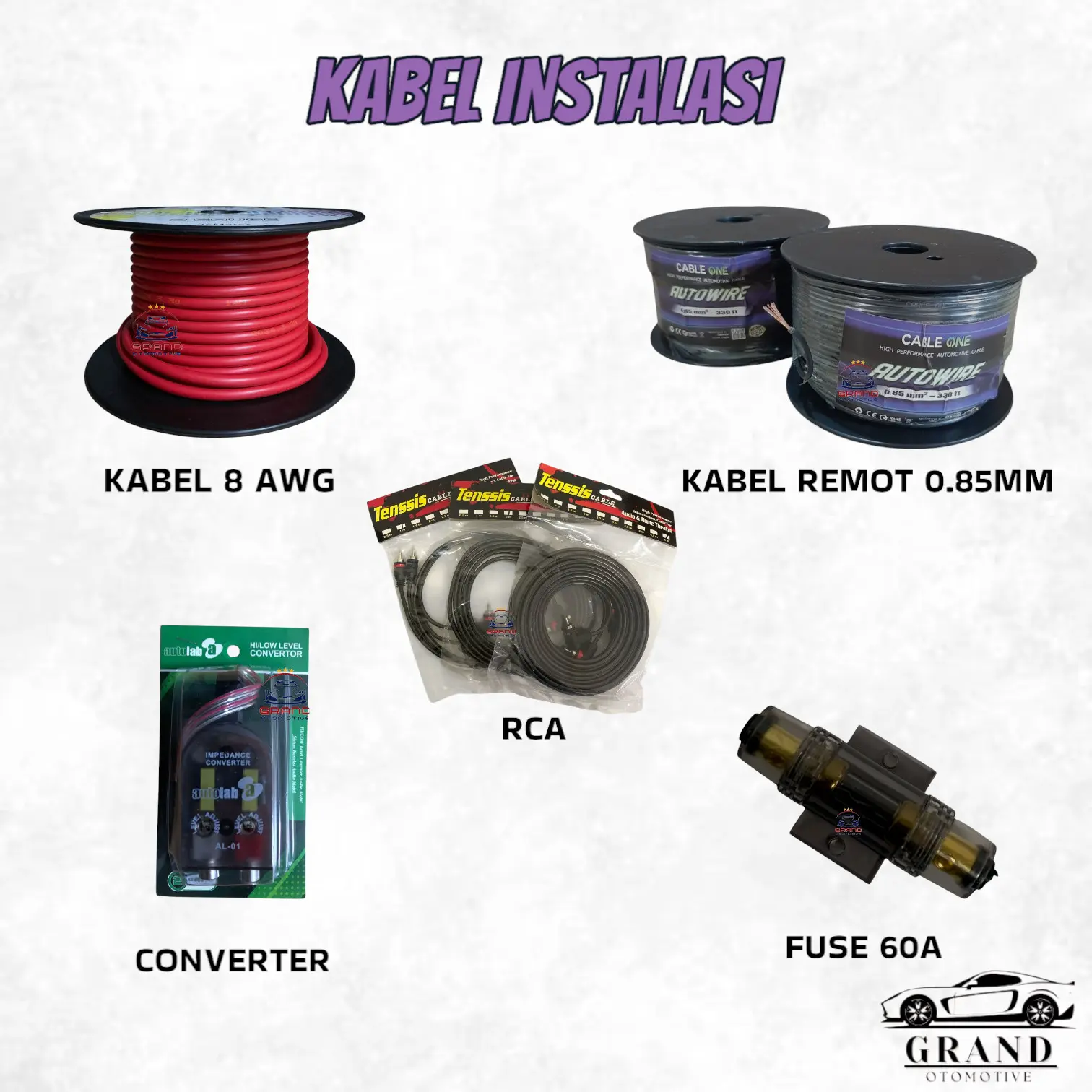KABEL INSTALASI UNTUK SUBWOOFER AKTIF/BASSBOX/BASSTUBE/BASSKOLONG