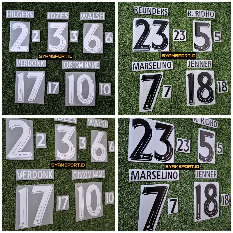 Nameset Timnas Indonesia 2025 Bebas Custom Ada Logo GARUDA | Nama dan Nomor punggung Jersey Timnas Bahan PU Mengkilap dan Kuat 0