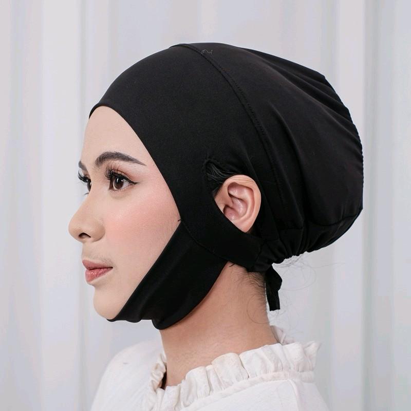 PUSSAT Ciput Dagu Lubang Telinga Anti Budeg Jersey Premium Inner Dagu Dubai Bolong Bagian Kuping Jahit Rapi Dalaman Kerudung Hijab Syar'i 2