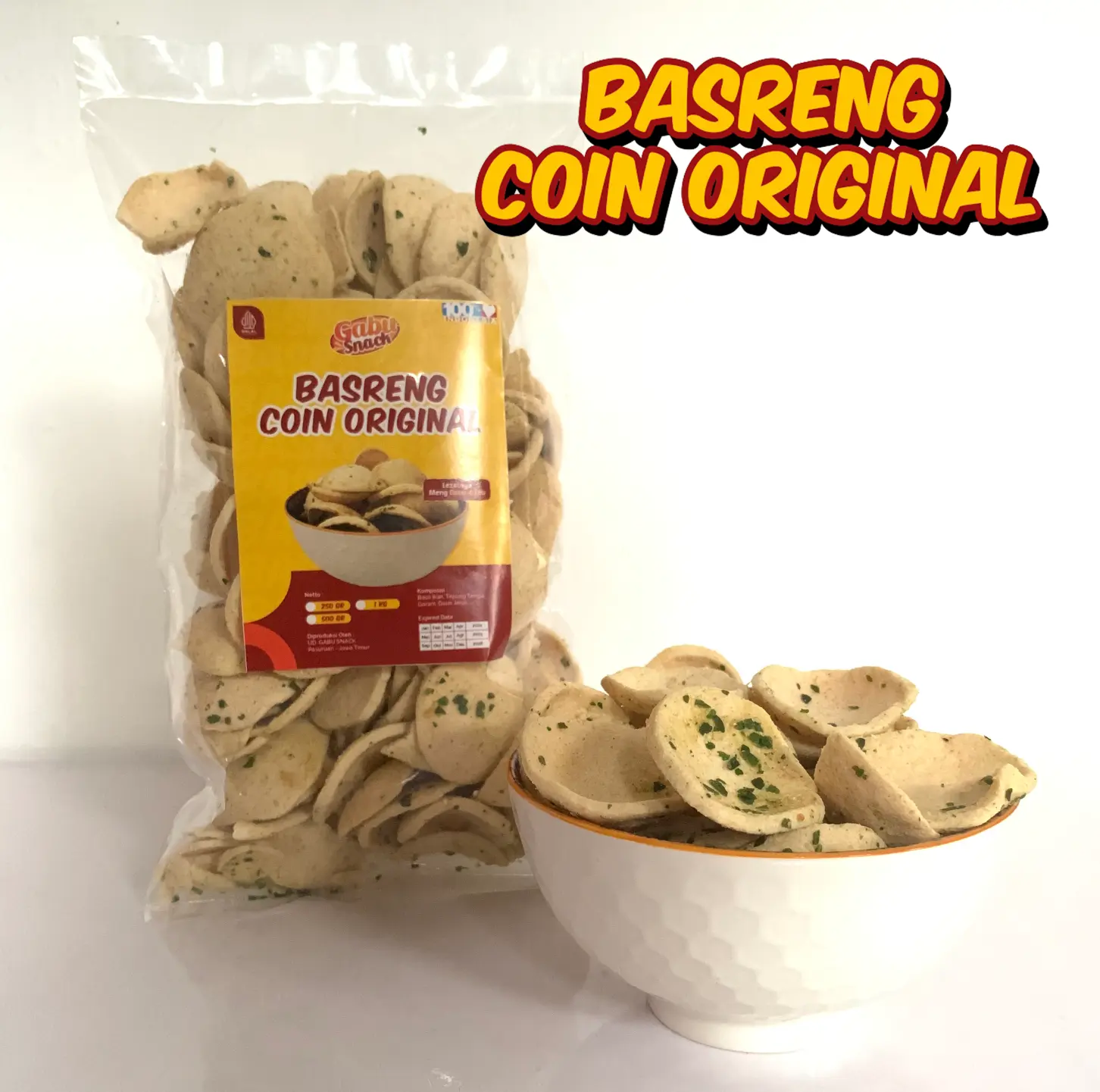[AMBIL PROMO] Basreng Coin Original Daun Jeruk / Keripik Bakso Goreng Gurih 250 gr Snack Kiloan Grosir Camilan dan Makanan Kering Termurah