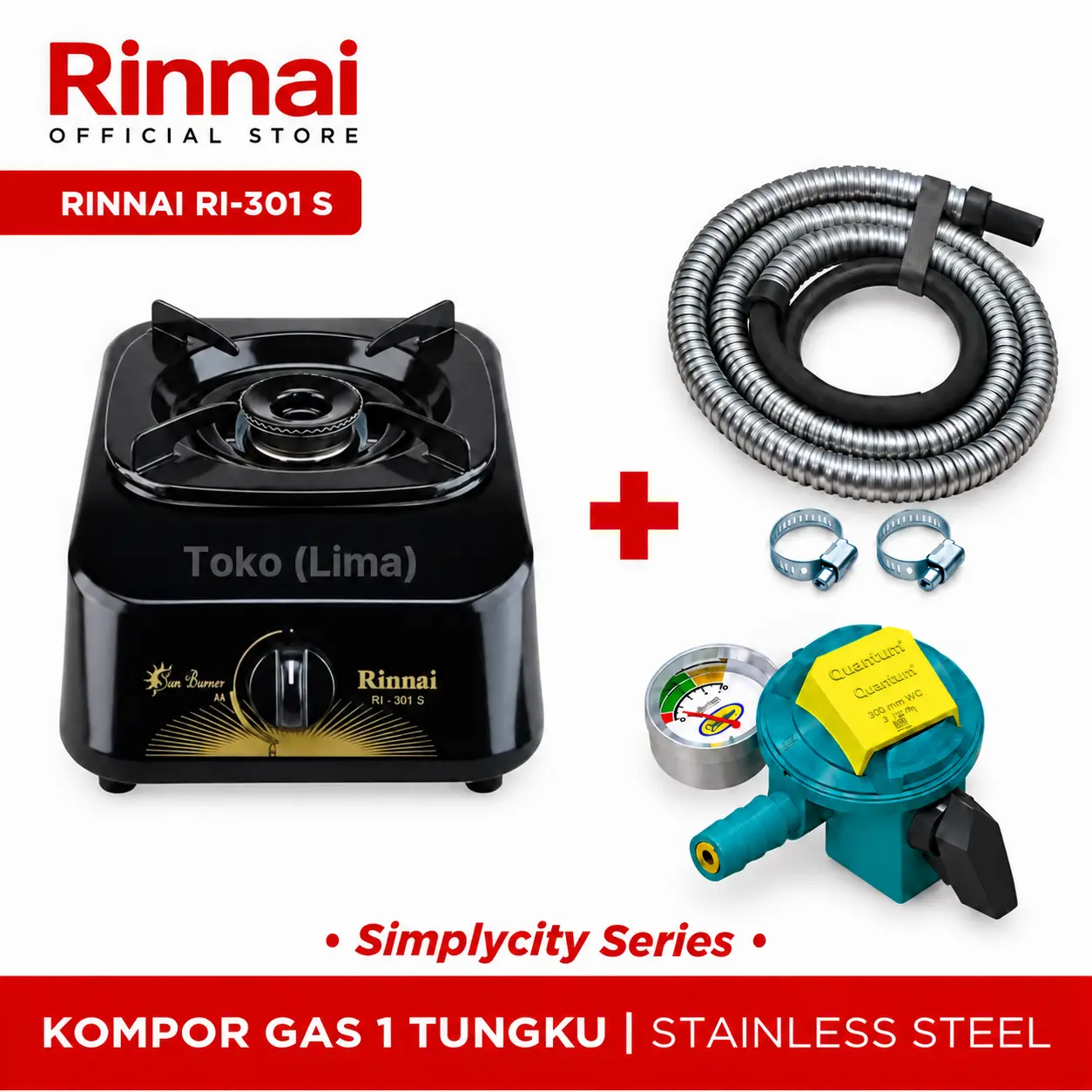Rinnai RI-301 S Kompor Gas 1 Tungku RI-301S / RI301S