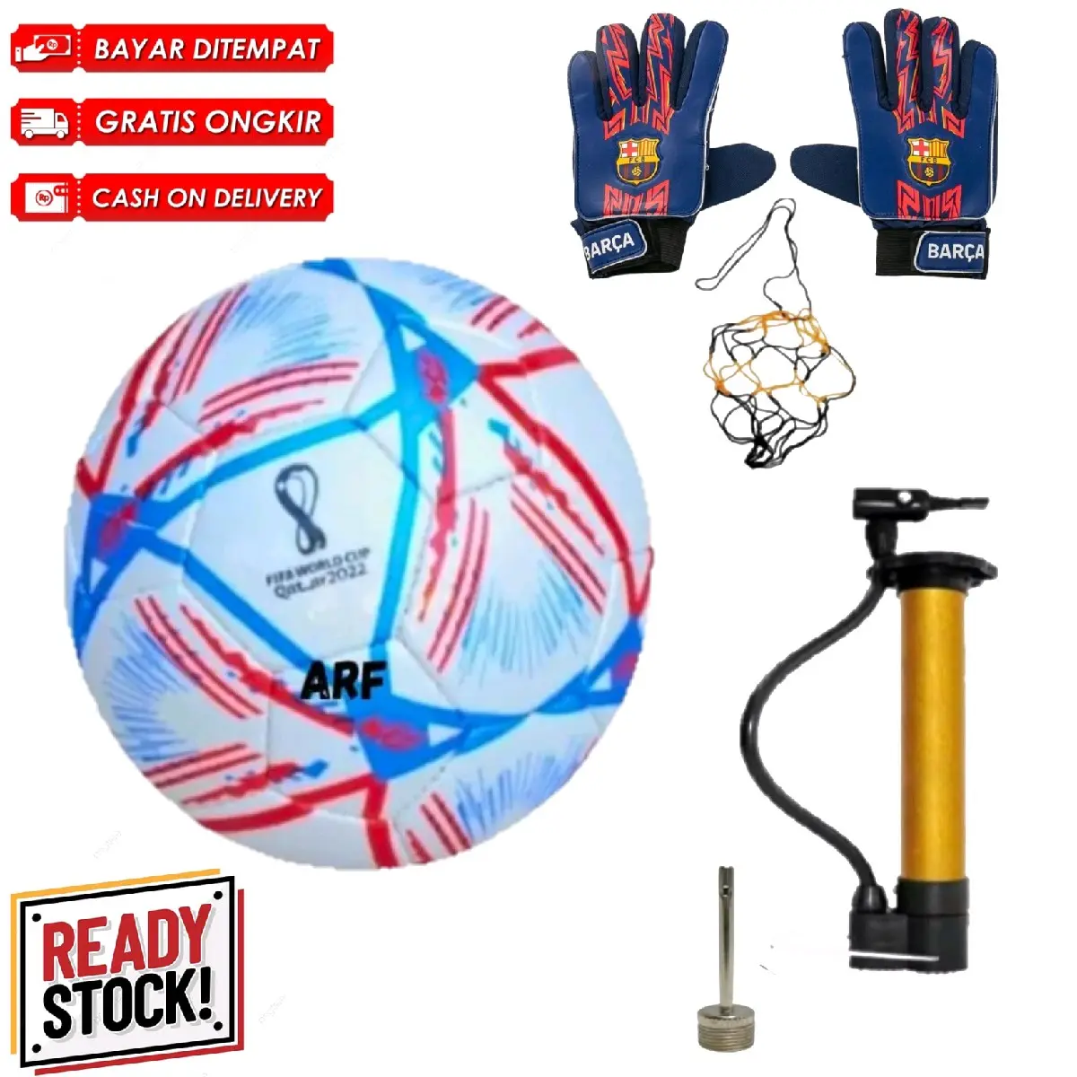 ARF Bola Sepak Anak Size 5 Kualitas Super Bahan PU Motif Jahitan Bonus Pompa Sarung Dan Pentil Jaring Outdoor Ball Size 5 Kualitas Lokal Super