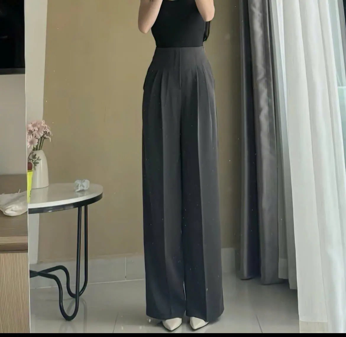 Quần suông cạp liền, khóa sườn ( có phiên bản cho Nấm) vải gold nhật, có 2 túi. | BigBuy360 - bigbuy360.vn