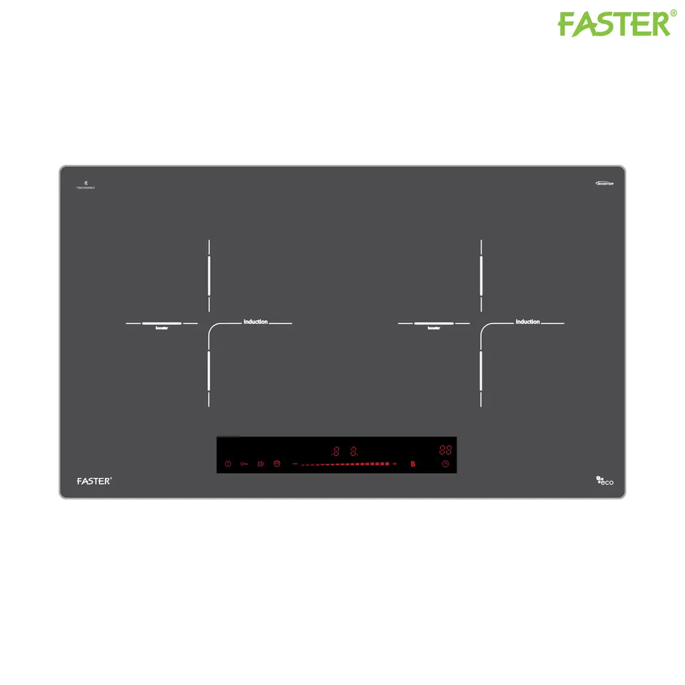 Bếp Từ Đôi Faster FS 729I Nhập Khẩu Malaysia, Công Suất 4000W, Booster Nấu Nhanh, Cảm Ứng Slider 9 Mức, Khóa Trẻ Em