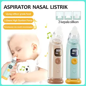 (COD) Baby Nasal Aspirator Electric Penyedot Ingus Bayi Nose Cleaner Portable Baby Nose Sucker With 3 Silicone Tips