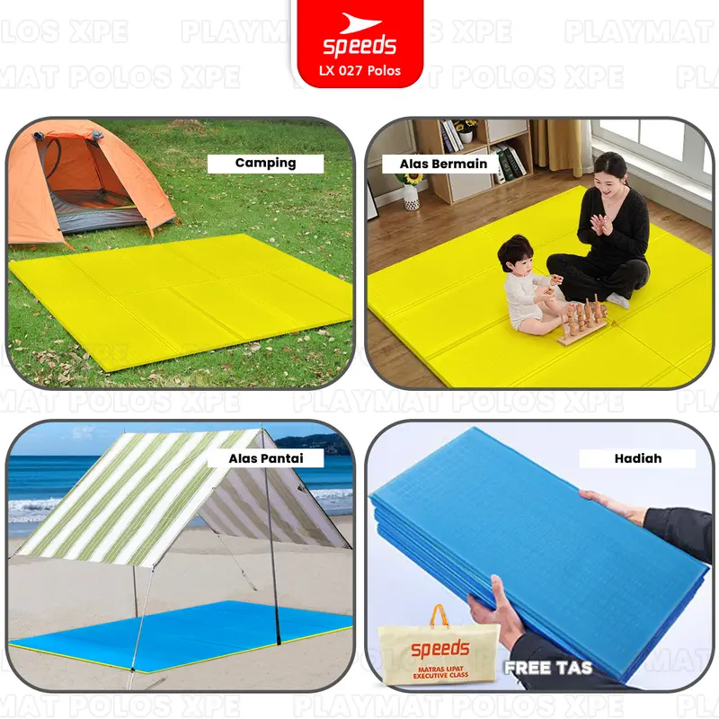 SPEEDS SNI Alas Camping  Tebal 6-10mm Playmat Karpet Lipat Serbaguna Bahan XPE Outdoor Tikar 027-15 6