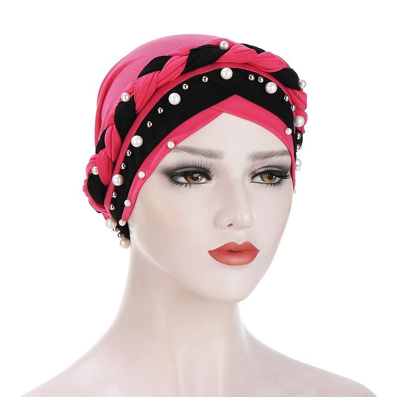 Product Introduction of Women Cap Braid Beads Turban Headscarf Islamic Head Wrap Lady 20