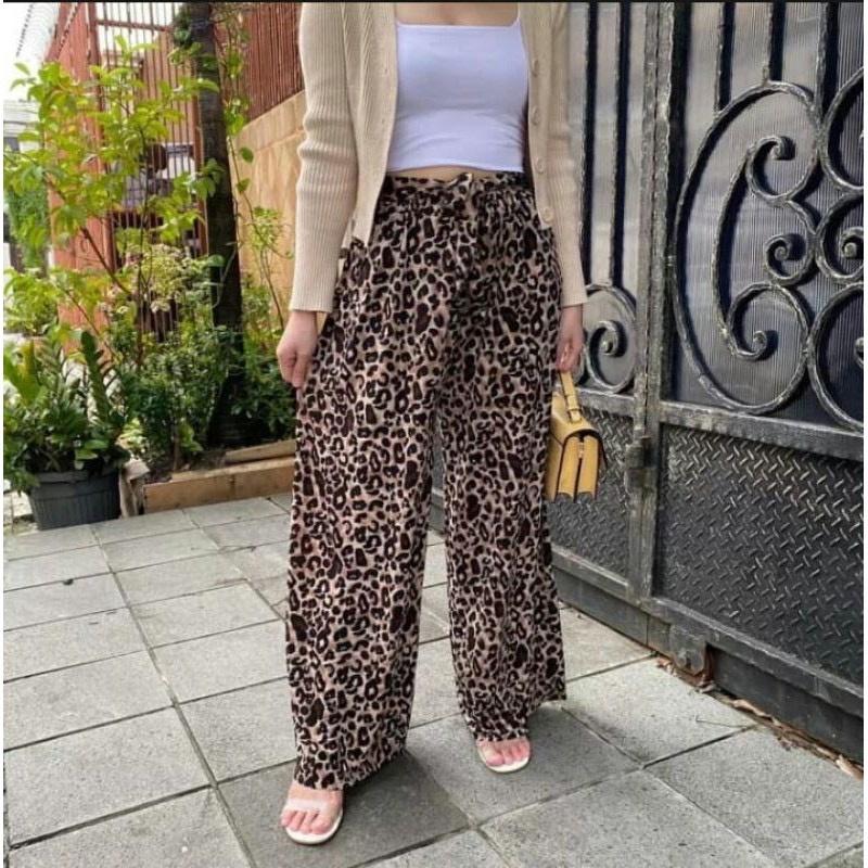 Leopard KULOT Pants Highwaist / Celana Panjang Wanita / Kulot Motif zebra 0