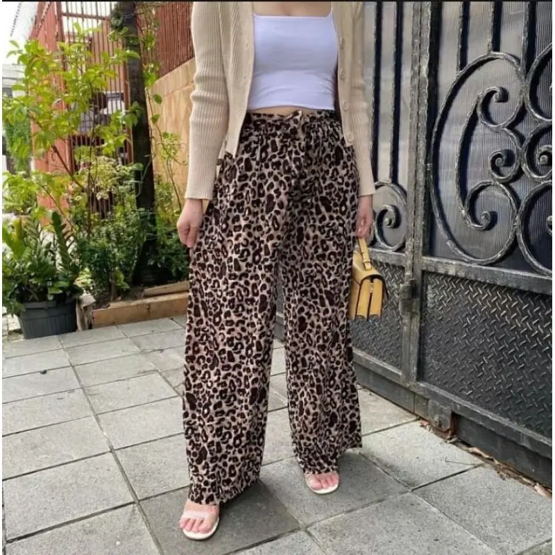 Leopard KULOT Pants Highwaist / Celana Panjang Wanita / Kulot Motif zebra 0