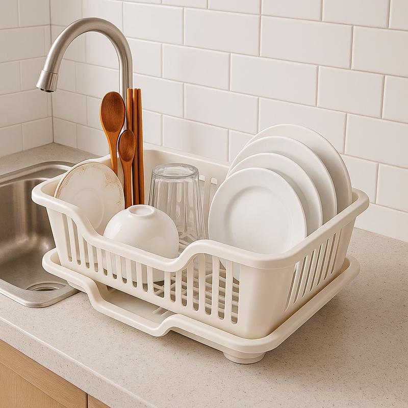 Rỗ úp chén dĩa có khay hứng nước và khay để ống đũa - Kitchen Nhà Bếp thùng đựng bát đĩa Rổ úp chén rổ úp chén rocok hay thoa tnuoc