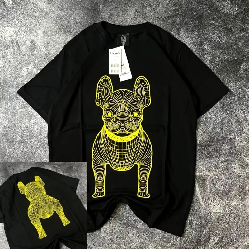 [ TERBARU ] Tshirt kaos Pria Bulldog Motif Sketsa Distro Premium Full Tag/Kaos Unisex Pria Wanita Dewasa/Atasan Premium Distro Nyaman Pendek Radog Model KOrea Oblong Sablon Bulat Keren Variasi Hitam Simple Katun Baju Distro Kaos Gambar Printing 1