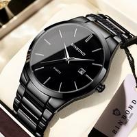 Gambar BINBOND T007 Jam Tangan Pria Stainless Steel Original 100% Anti Air Quartz Kalender Analog Mewah dengan Desain Elegan dan Tampilan Mewah Waterproof Arloji Hitam Kaca Watches - BLACK dari BinbondWatchStore Kota Administrasi Jakarta Utara 1 Tokopedia