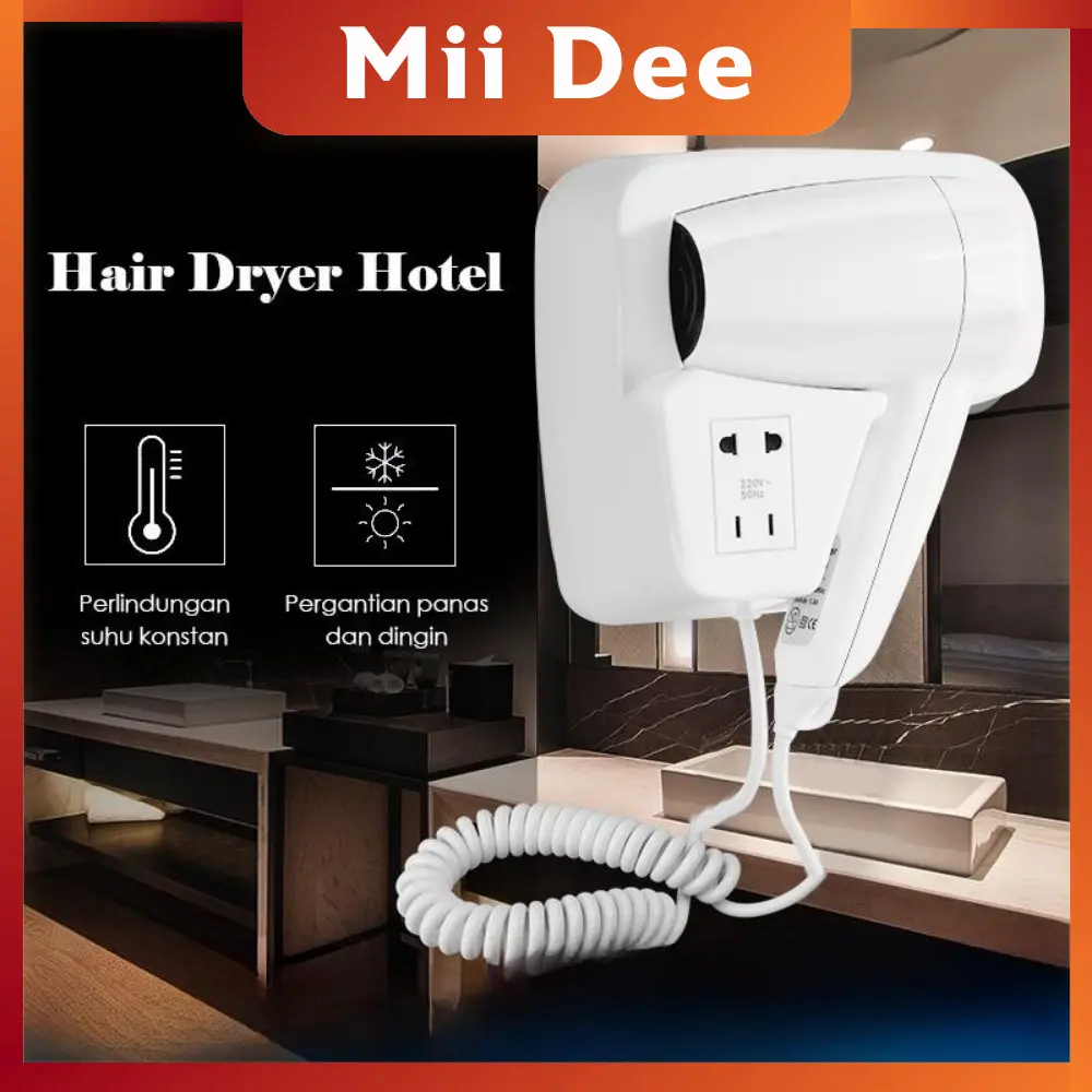 Miidee ✨GARANSI 1 TAHUN✨Hair Dryer hotel/hair drayer Udara Panas Dan Dingin hairdrayer dinding hotel Mounted Model Hoffman  Pengering Rambut Hotel Toilet 1300W