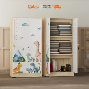 Cubic Lemari Kecil Bergambar / Almari Pakaian 2 Pintu Minimalis  / LUNA BL 120