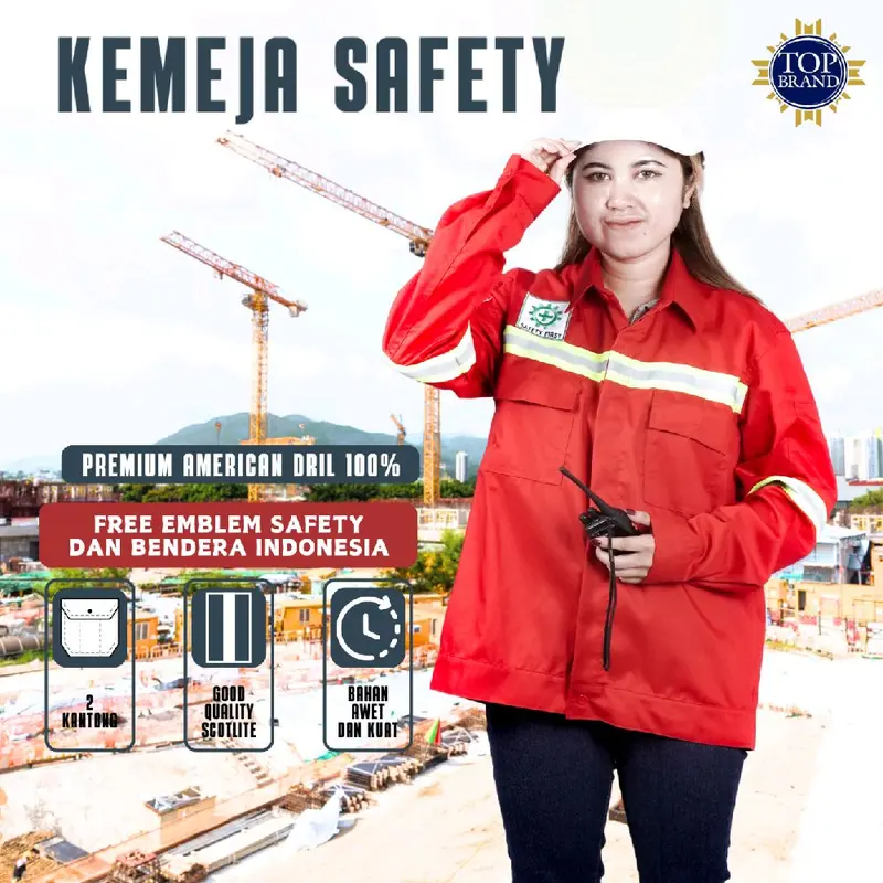 Wearpack Safety Atasan Kerja Lapangan Lengan Panjang 0