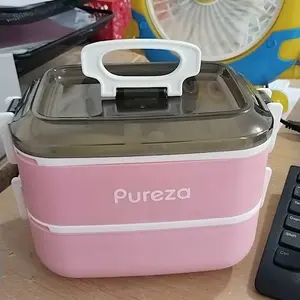 Kotak Makan 1650ML Besar Bento Box 4 Sekat lunchbox Anti Bocor Wadah Makanan Praktis Sendok Garpu Kotak Praktis Sekolah Kantor