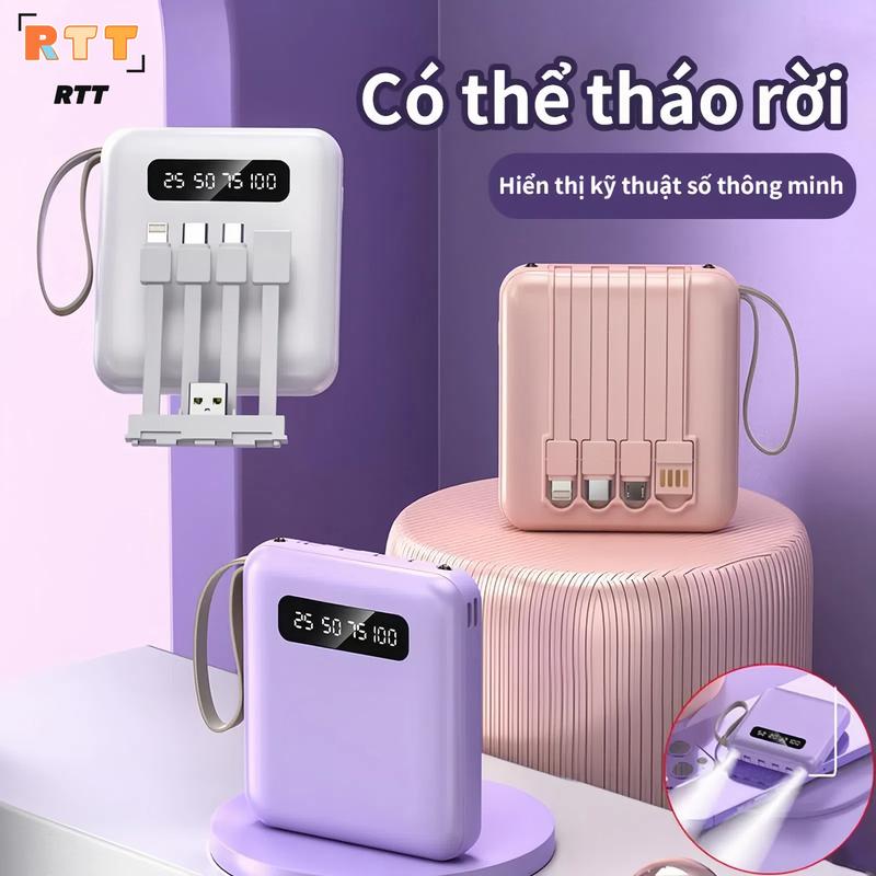 Sạc dự phòng 20000mah, sạc dự phòng 4 trong 1 có thể tháo rời, phụ kiện sạc  điện thoại di động, sạc dự phòng du lịch, phù hợp với nhiều loại điện thoại di động sạc  dự Led power  bank pin dự phòng USB