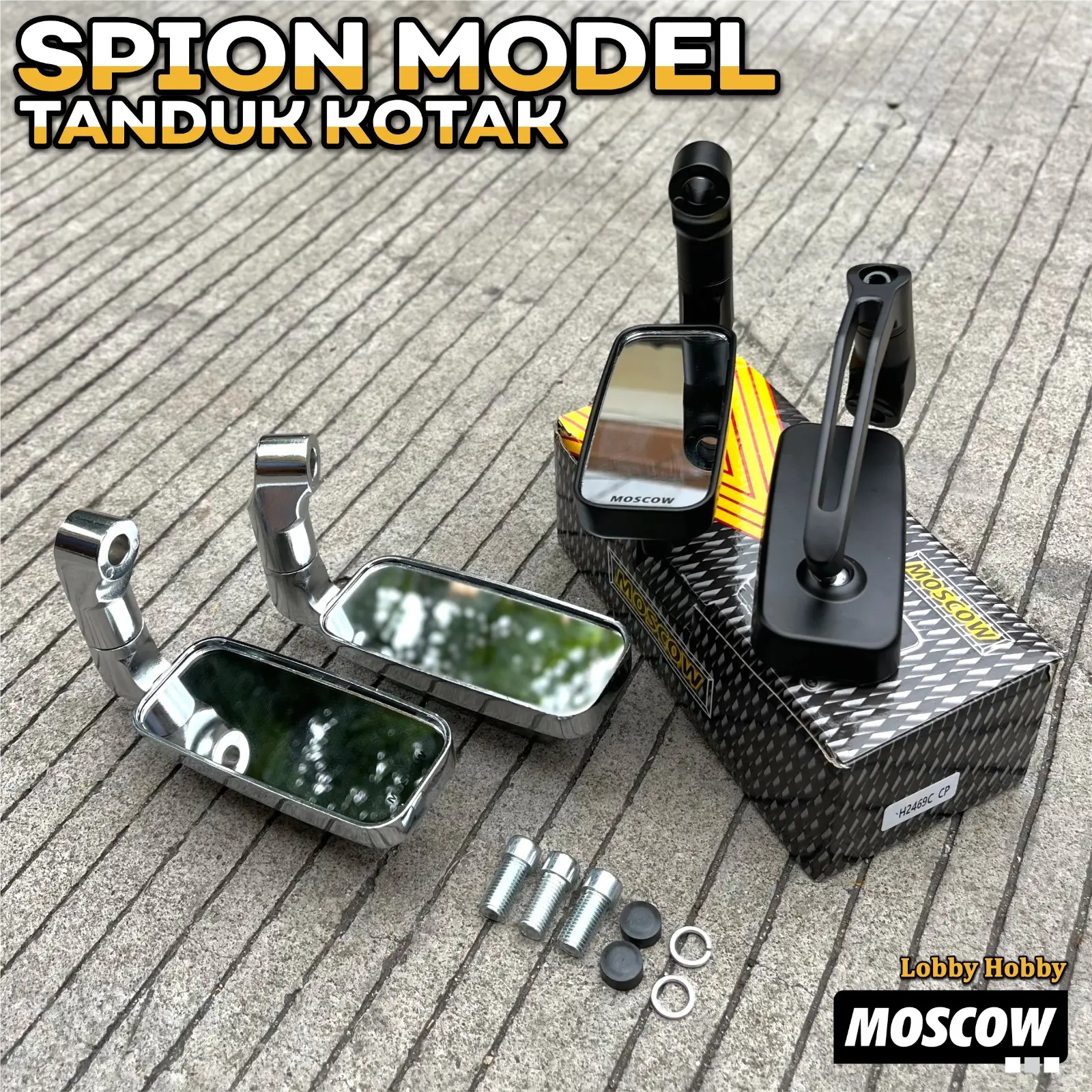 SPION MOTOR VARIASI MODEL TANDUK H2469C Full Cnc Spion KOTAK Spion Motor Universal Nmax Pcx Aerox Xmax Adv Vario Beat Scoopy Mio Xeon Vixion Dll Spion Napoleon MOSCOW ORIGINAL Bahan Full Aluminium CNC Motor SPION BLACK / CHROME KACA BENING DATAR AKSESORIS