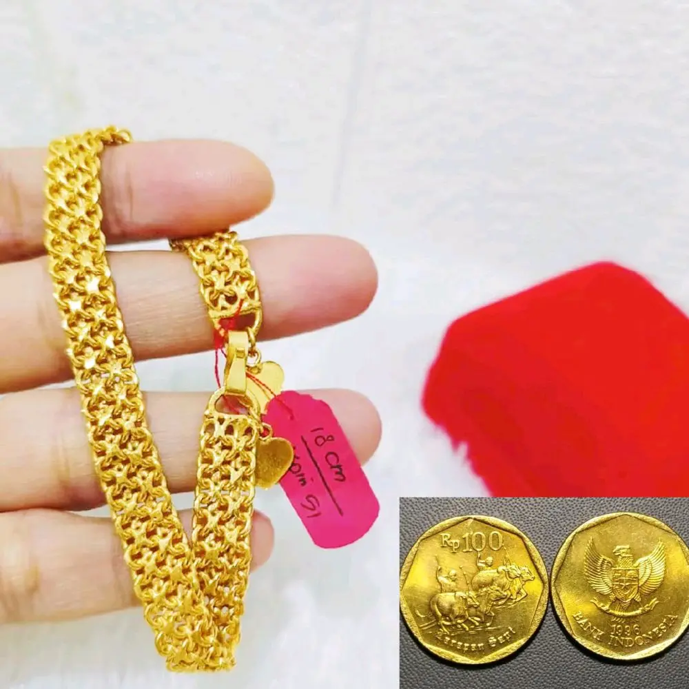 GELANG TANGAN TIKAR 8ML TERBUAT DARI KOIN ASLI Bracelets