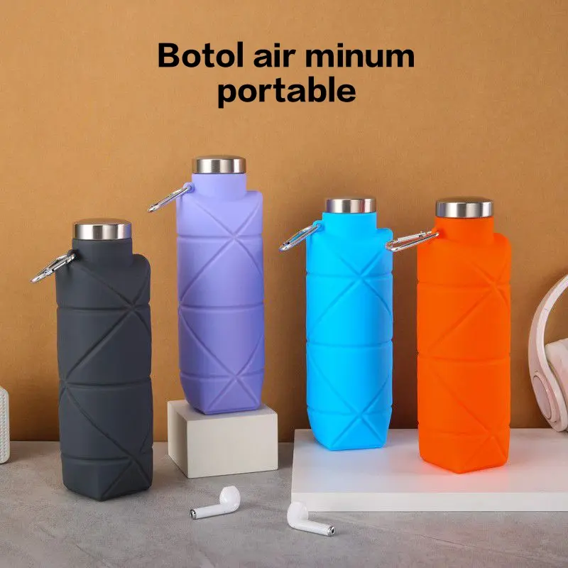 Botol Air Minum Lipat 700ml Silikon Bebas BPA Tempat Minuman Portable Sgt Fleksibel dan Tahan Bocor Cocok Bepergian Jalan2 Camping Keluar Kota Gampang Di Simpan Untuk Anak2 Dewasa U Olahraga