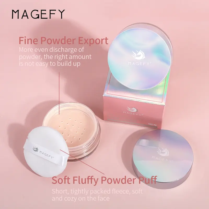 【CUCI GUDANG】MAGEFY Best Deal Hemat Oil Control Loose Powder + 2 in 1 Lipstick 8028+8016 6