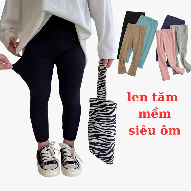Quần legging bé gái Cotton len tăm siêu ấm cho mùa đông kích cỡ từ 9-35kg, màu sắc đa dạng quan  le