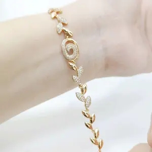 Beli 2 Produk Apapun Gratis 1 - Perhiasankita Gelang Rantai Daun Aksesories Gelang Tangan Permata