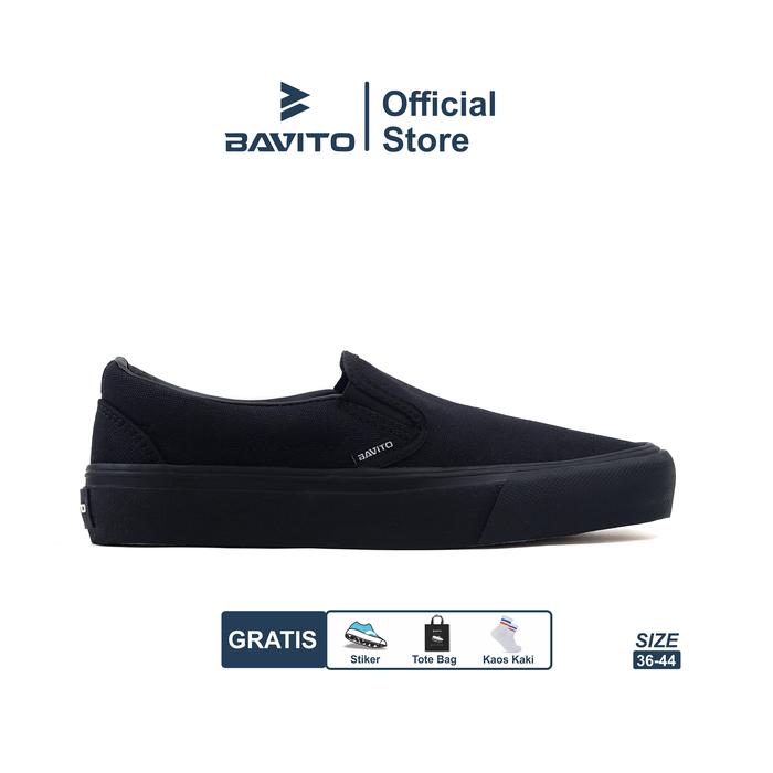 Gambar Bavito 36-44 Comrade Fullblack - Sepatu Slip On Slop Casual Sneaker Pria Wanita - 36 dari Bavito Footwear Kab. Tangerang Tokopedia
