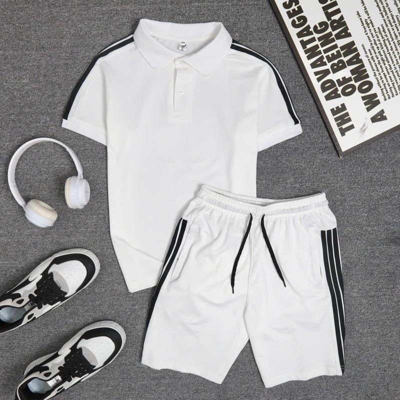 Set polo nam ( áo polo + quần ) mùa hè PAHITO viền 3 sọc chất thun cá sấu Menswear  BH18