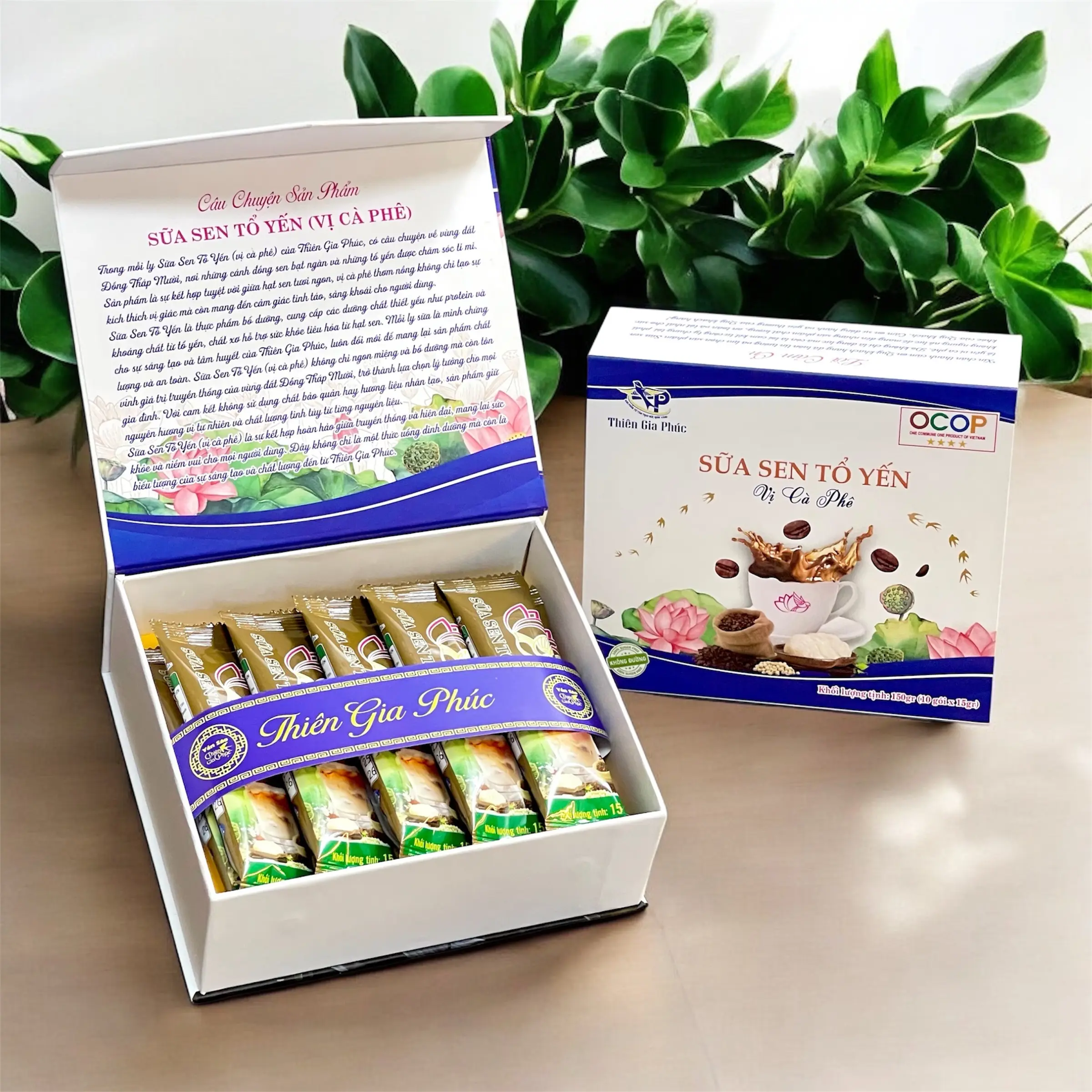 Sữa Sen Tổ Yến (vị cà phê) [Thiên Gia Phúc] 150g Hộp cứng- Không đường