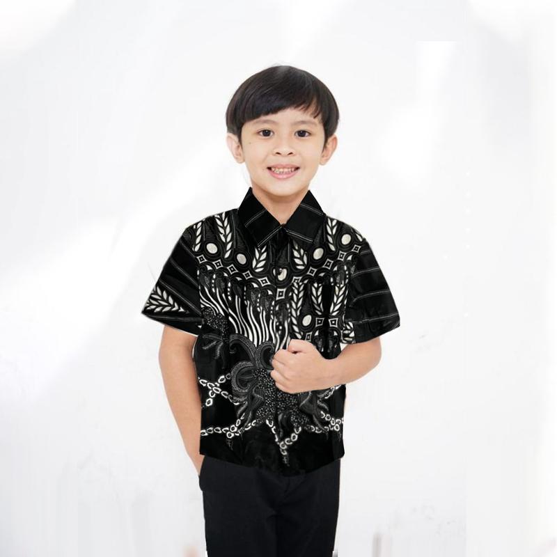 Product Introduction of Zahra Batik - Kemeja Batik Anak Laki-Laki Lengan Pendek 2-10 Tahun Kemeja Anak Cowok Baju Anak 1