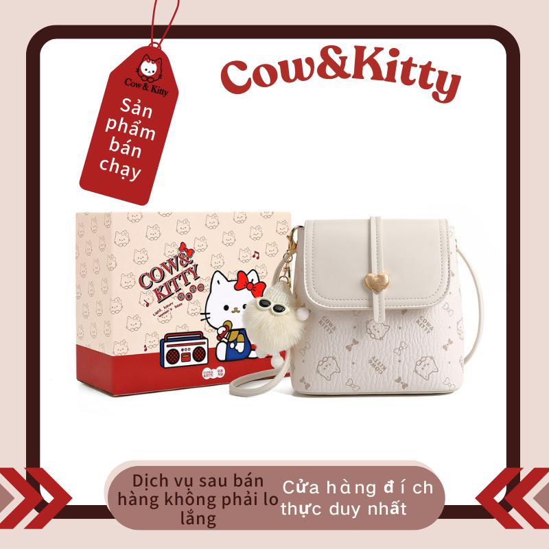 Cow&Kitty - Túi Cổ Điển, Màu Xanh Hồng Đáng Yêu, Túi Đeo Chéo Và Đeo Vai, Với Quyến Rũ Lông Thú Dễ Thương, Dành Cho Nữ, Màu Mới