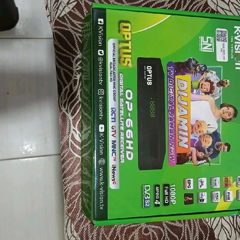 Receiver Optus 66-HD K-Vision C Band/Ku Band Bonus 1 Tahun Paket Cling 1