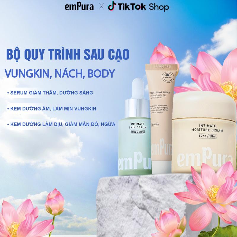 LIVE EmPura Quy Trình Sau Cạo Kem Sau Cạo After Shave 20g Kem Dưỡng Hồng 50ml & Serum Sáng Da Mờ Thâm Làm Dịu Da Cấp Ẩm 30ml