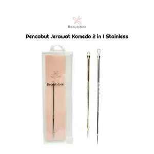 BEAUTYBEE ACNE NEEDLE / ALAT TUSUK JERAWAT / ALAT TUSUK KOMEDO SILVER GOLD STAINLESS STEEL 2 IN 1 (FL9760/FL9761)