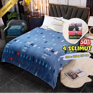 PROMO - 4 PCS Selimut Bulu Halus ukuran 120 x 170 cm Halus dan lembut Kado