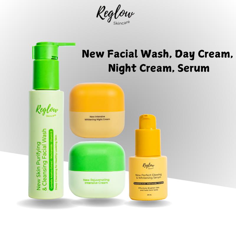 Reglow New Paket isi 4 (Facial Wash, Day Cream, Night Cream, Serum) Skincare 0
