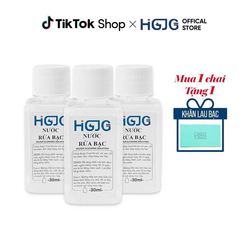 Nước Rửa Bạc Trang Sức HGJG Dung Tích 30ml Dung Dịch Làm Sáng Trang Sức Bạc Nhanh Chóng Tiện Lợi