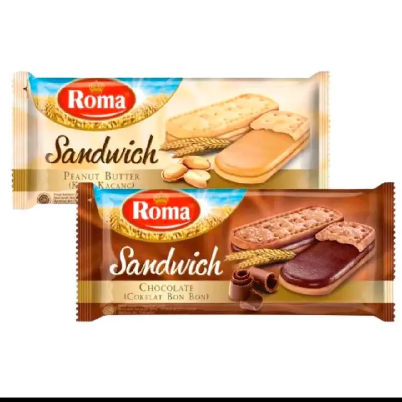 4 Bungkus Biskuit Roma Sandwich (mix/pilih rasa)/Roma Kelapa Kopyor/Roma Sari Gandum (mix/pilih rasa)/Roma Kelapa/Roma Cream (mix/pilih rasa) 0
