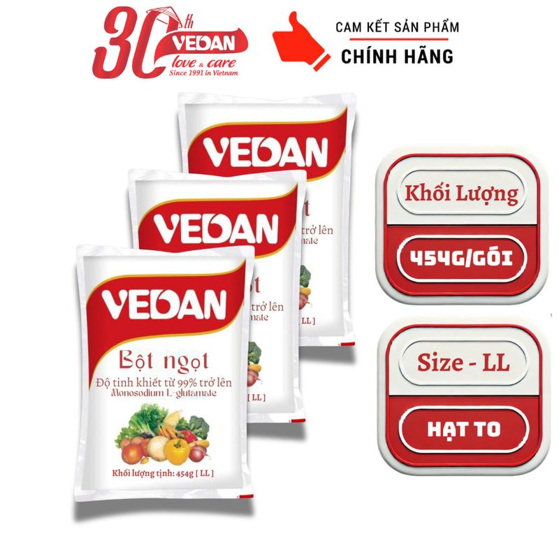Combo 3 Gói Bột Ngọt VEDAN Hạt To 454g - Max Size LL