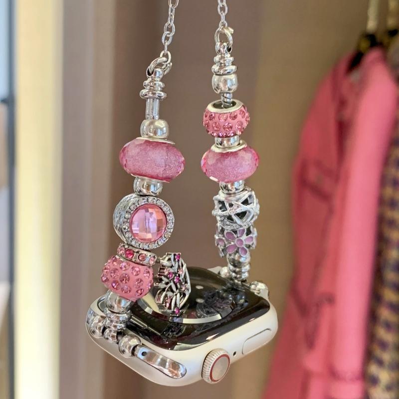 ROJO FOX Pink Pearl Gelang Tali Jam Elegan Strap tali jam tangan smartwatch iWatch Women's Watch Bands | Stylish Straps 5