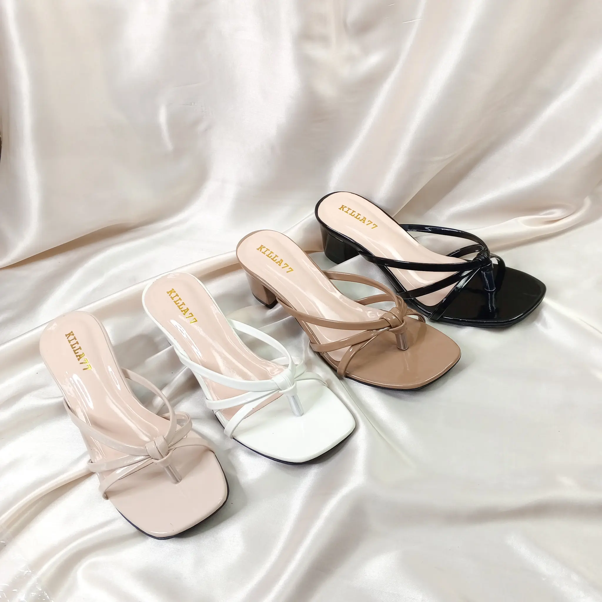 FS HEELS sandal heels casual wanita terbaru simple ootd terbaru paling murah Hak Setengah (3-5 cm)
