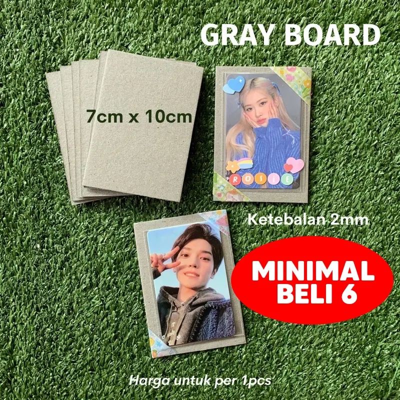 Minimal beli 6 GRAY BOARD 7cm X 10cm KHUSUS PHOTOCARD KARTON BOARD