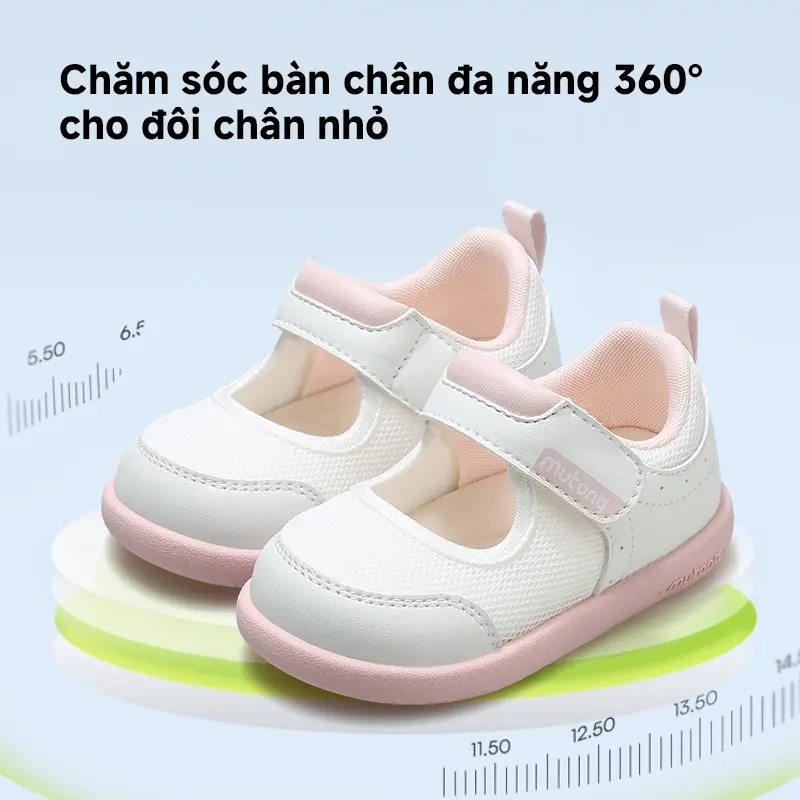 Giày Đi Bộ Đầu Tiên Cho Bé Gái, MUTONG, 8 Tháng-3 Tuổi, Phong Cách Mới Mùa Thu 2024, Giày Nhỏ Màu Trắng Với Khối Màu, Đế Mềm, Giày Em Bé Cho Bé Trai, [MUTONG]