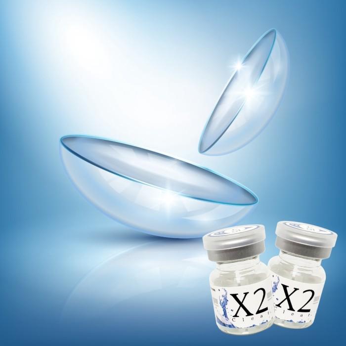 (Free Case) X2 Yearly Clear Softlens Minus / Softlens X2 Clear Tahunan / Bisa Beda Minus 1