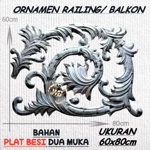 ORNAMEN PAGAR / RAILING TANGGA UKURAN 60X80CM BAHAN PLAT BESI DUA MUKA // AKSESORIS PINTU PAGAR ,  RAILING TANGGA / BALKON